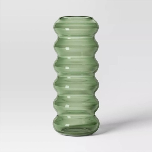 Room Essentials Bubble Vase Green Glass - Picture 1 of 5